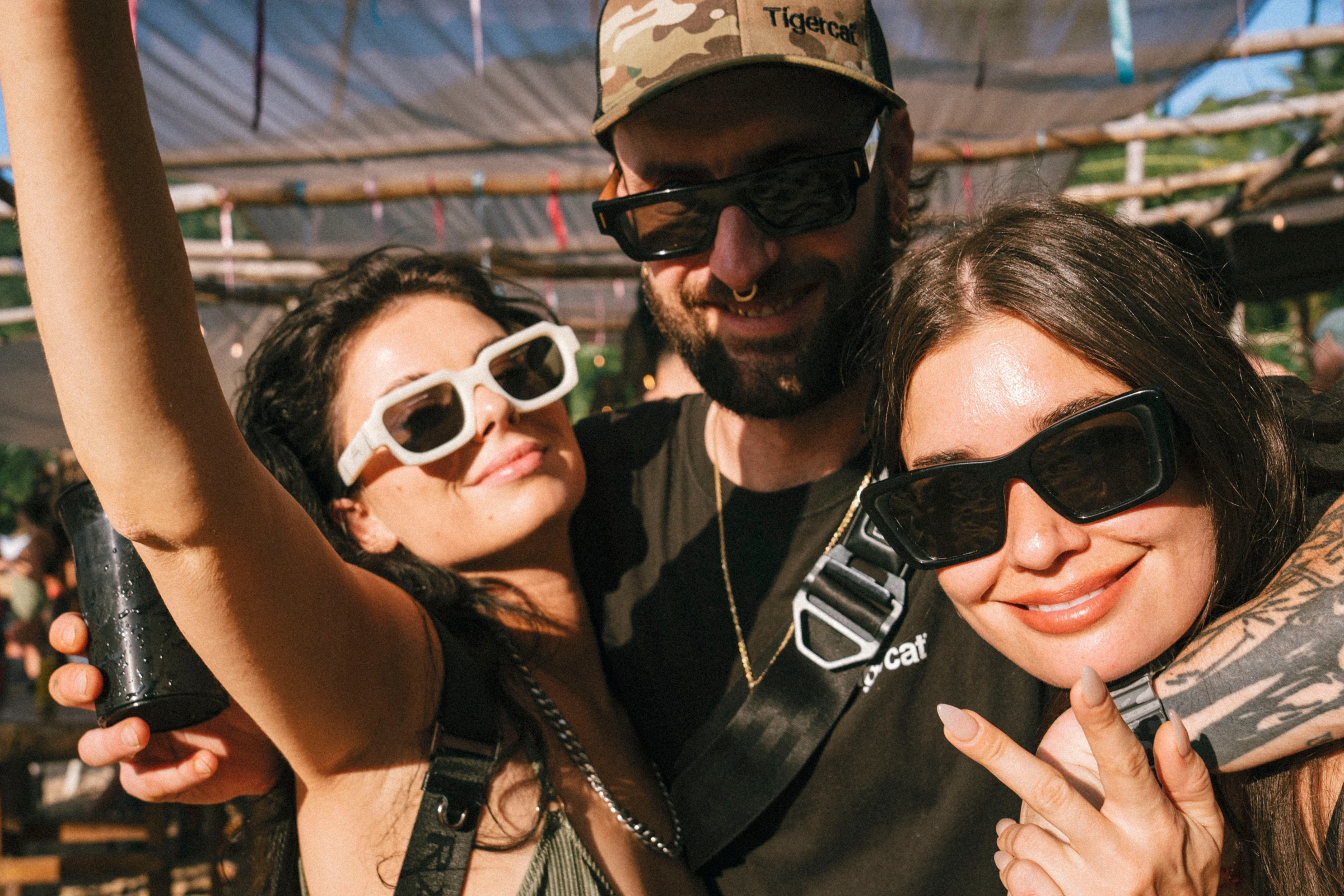 Friends together at the festival