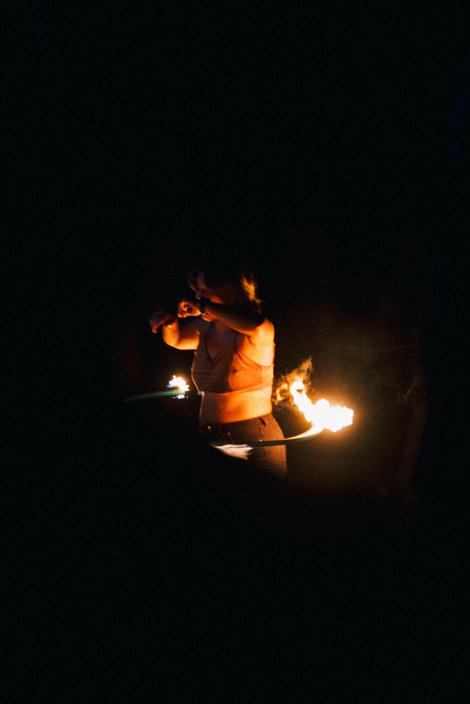 A fire performance after dark